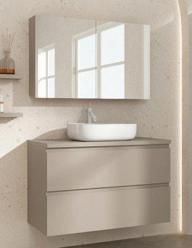 Conjunto baño sobre encimera - 2 cajones + lavabo MILÁN de Socimobel