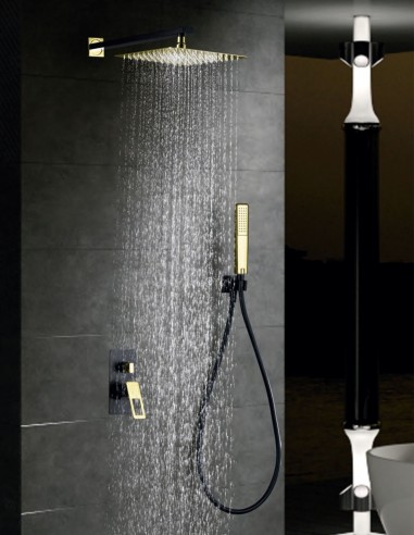 Grifería para ducha empotrada modelo SUECIA de Imex negro-oro