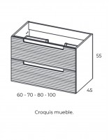 Mueble de baño Visobath Kyoto croquis mueble