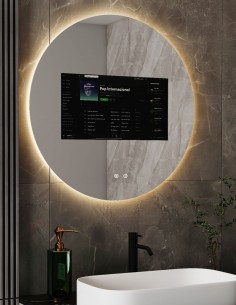 Espejo redondo con con pantalla de 21,5" - MARS de BathDecor