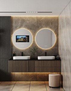Espejo redondo con con pantalla de 21,5" - MARS de BathDecor 2
