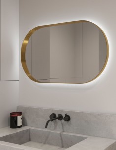 Espejo con marco metálico ovalado - MILAN de BathDecor