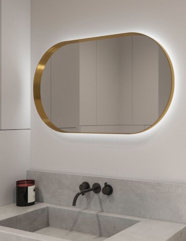 Espejo con marco metálico ovalado - MILAN de BathDecor