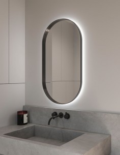 Espejo LED con marco metálico ovalado - MILAN de BathDecor