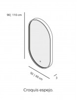 Espejo con marco metálico ovalado - MILAN de BathDecor