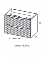 Conjunto de baño Visobath Kyoto croquis mueble