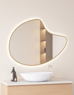 Espejo de forma orgánica con arenado perimetral - NATURAL de BathDecor