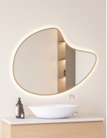 Espejo de forma orgánica con arenado perimetral - NATURAL de BathDecor