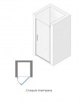 Mampara puerta abatible croquis