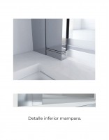 Mampara puerta abatible detalle inferior