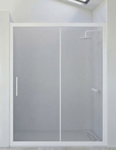 Mampara frontal para ducha blanca - DORA de Seviban