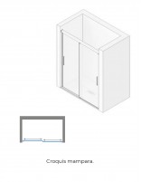 Mampara ducha corredera 2 hojas croquis