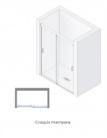 Mampara ducha sin perfil - inferior VALI croquis