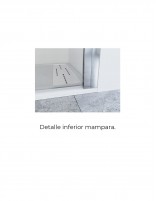 Mampara abatible 1 hoja + 1 cristal fijo detalle inferior