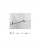Mampara abatible 1 hoja + 1 cristal fijo detalle superior