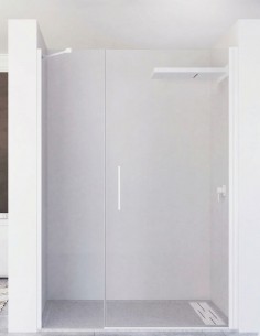 Mampara abatible blanca - 1 hoja + 1 cristal fijo NADIA de Seviban