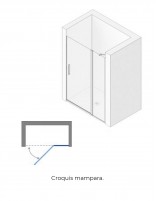 Mampara ducha fijo abatible croquis