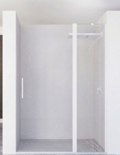 Mampara ducha fijo abatible blanca - frontal KARIMA de Seviban