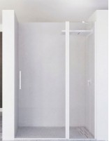 Mampara ducha fijo abatible blanca - frontal KARIMA de Seviban