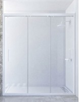 Mampara ducha 3 hojas blanca - frontal correderas ZIRCON de Seviban