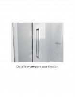 Mampara tres hojas correderas - frontales detalle asa