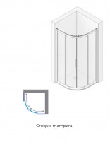 Mampara para plato de ducha semicircular croquis