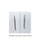 Mampara de ducha frontales 2 puertas correderas + 2 fijos asa