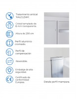 Mampara abatible modelo JALILA datos