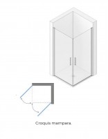 Mampara dos puertas abatibles croquis