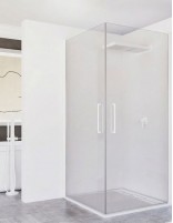 Mampara dos puertas puertas abatibles blanca - angular ZAFIRA de Seviban