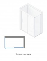 Mampara ducha corredera dos hojas croquis