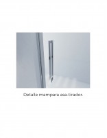 Mampara ducha corredera dos hojas detalle asa