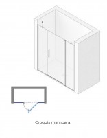Mampara de ducha con puerta abatible croquis