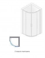 Mampara semicircular ducha - sin perfil inferior croquis