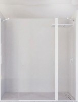 Mampara de ducha con puerta abatible blanca - 2 hojas fijas NYLA de Seviban