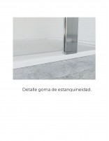 Mampara lateral fijo + abatible detalle goma
