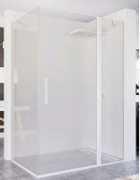 Mampara ducha lateral fijo + abatible blanca - NORA de Seviban