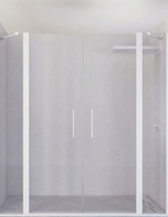 Mampara 2 puertas abatibles blanca - 2 fijos SALMA de Seviban