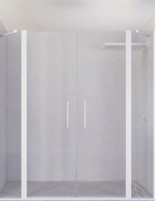Mampara 2 puertas abatibles blanca - 2 fijos SALMA de Seviban