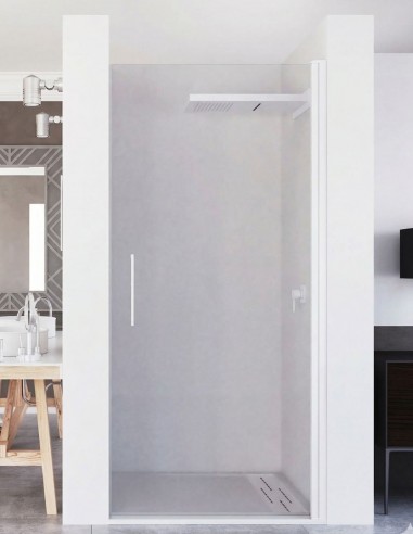 Mampara puerta abatible blanca - 1 hoja frontal ARIBA de Seviban