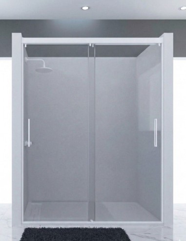 Mampara ducha sin perfil inferior blanca - VALI de Seviban
