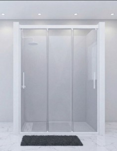 Mampara tres hojas correderas blanca - frontales BOGA de Seviban