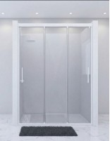 Mampara tres hojas correderas blanca - frontales BOGA de Seviban