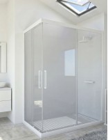 Mampara de ducha angular con perfil inferior blanca - DION de Seviban