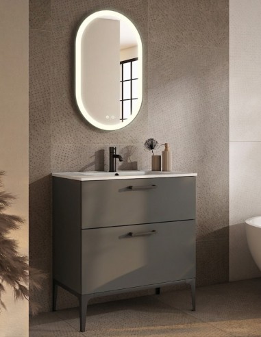 Mueble Visobath Verso con patas Ceniza