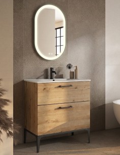 Mueble Visobath Verso con patas - 2 cajones lavabo Flat incluido