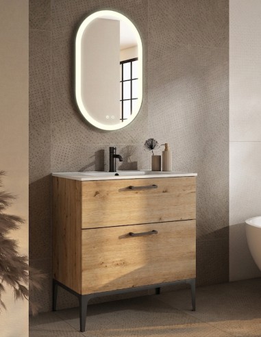 Mueble Visobath Verso con patas - 2 cajones lavabo Flat incluido