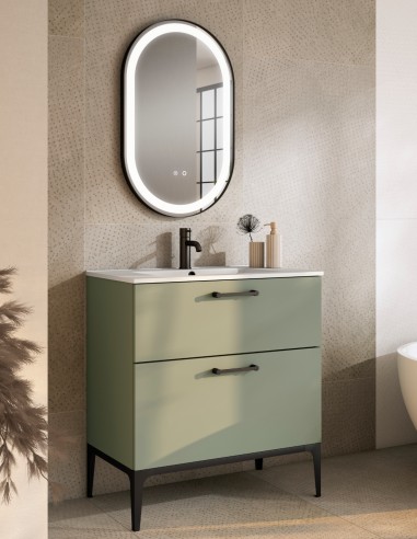 Mueble Visobath Verso con patas Musgo