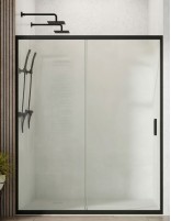 Mampara ducha antical - modelo 202 NEGRO 1 fija y 1 corredera Hispabaño