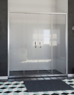 Mampara frontal cromo - 2 fijos y 2 correderas 204 de Hispabaño